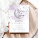 Search for purple moon baby shower invitations Silver