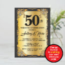 Search for parents anniversary invitations Black and gold