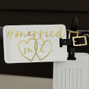 Search for just married luggage tags Gold
