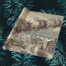 Search for santa claus sleigh wrapping paper Reindeer