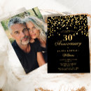 Search for anniversary dinner party invitations Black and gold