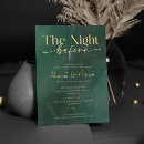 Search for winter rehearsal dinner invitations Emerald green and gold