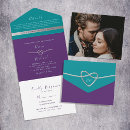 Search for purple and teal wedding invitations Modern