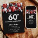 Search for red and silver birthday invitations Black