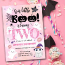 Search for our little boo is turning two birthday invitations Girl