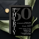 Search for black 30th birthday invitations Typography
