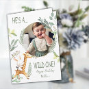 Search for 1st baby boy birthday cards Wild one