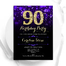 Search for purple 90th birthday invitations Elegant