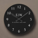 Search for black and white clocks Initials