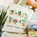 Search for plant tote bags Watercolor potted plants