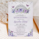 Search for purple butterfly quinceanera invitations Princess tiara crown