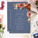 Search for dusty blue and blush wedding invitations Watercolor floral