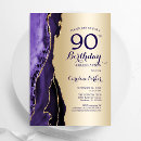Search for purple 90th birthday invitations Elegant
