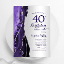 Search for purple and silver invitations For her