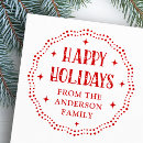 Search for happy holidays rubber stamps Round