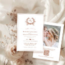 Search for monogram crest wedding invitations Wreath