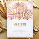 Search for softball birthday invitations Pink