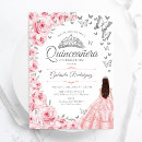 Search for pink butterfly quinceanera invitations Floral