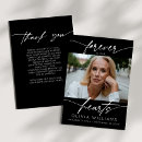 Search for in loving memory thank you cards Black and white