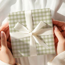 Search for green gingham wrapping paper Vintage