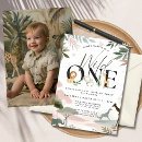 Search for wild one safari birthday invitations Pink