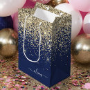 Search for navy and gold gift bags Glitter
