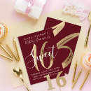 Search for red gold sweet 16 invitations Girly