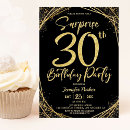 Search for black and gold 30th birthday invitations Chic