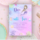 Search for dive into five birthday invitations Mermaid 5th birthday