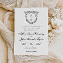 Search for monogram crest wedding invitations Classic formal elegant