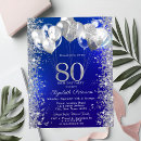 Search for navy blue silver birthday invitations Chic
