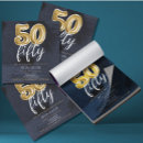 Search for blue and gold 50th birthday invitations Trendy