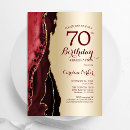 Search for red 70th birthday invitations Elegant