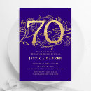 Search for purple 70th birthday invitations Gold