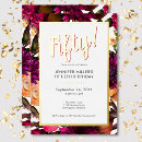 Search for floral 50th birthday invitations Typography