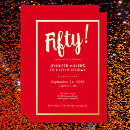 Search for red and gold 50th birthday invitations Milestone