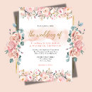 Search for floral frame wedding invitations Rose gold