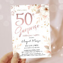 Search for rose gold 50th birthday invitations Feminine