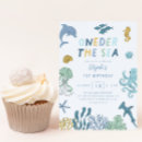 Search for boy 1st birthday invitations Oneder the sea