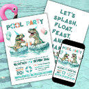 Search for dinosaur pool party invitations Jurassic