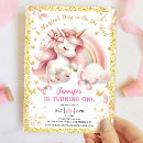 Search for unicorn 1st birthday invitations Gold glitter