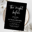 Search for black white rehearsal dinner invitations The night before