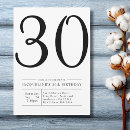 Search for black and white 30th birthday invitations Milestone