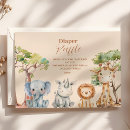Search for green leaves invitations Cute safari animals