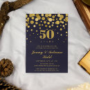 Search for blue gold 50th wedding anniversary invitations 50 years
