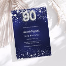 Search for navy blue silver birthday invitations Elegant