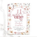 Search for wildflower 1st birthday invitations For her