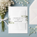 Search for floral wedding invitation belly bands Greenery