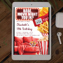 Search for girls movie night invitations Popcorn party