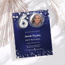 Search for elegant blue 60th birthday invitations Blue and silver